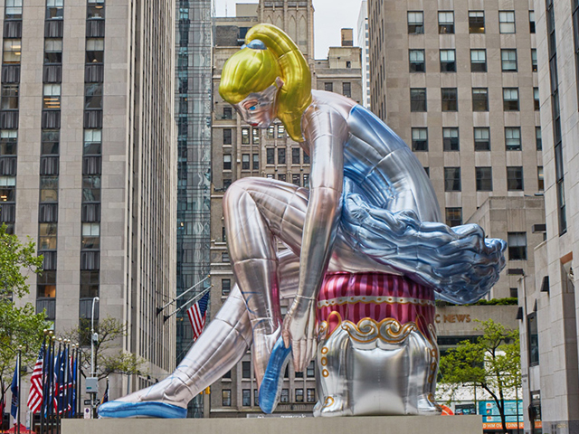 Inflatable Ballerina Takes Manhattan